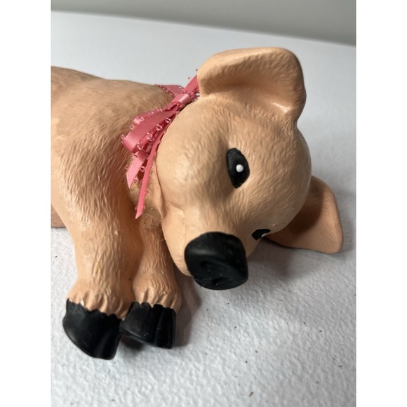 Vtg Ceramic Pig Pink With A Bow Kitchen House Decor Wall Hanging - Picture 3 of 10